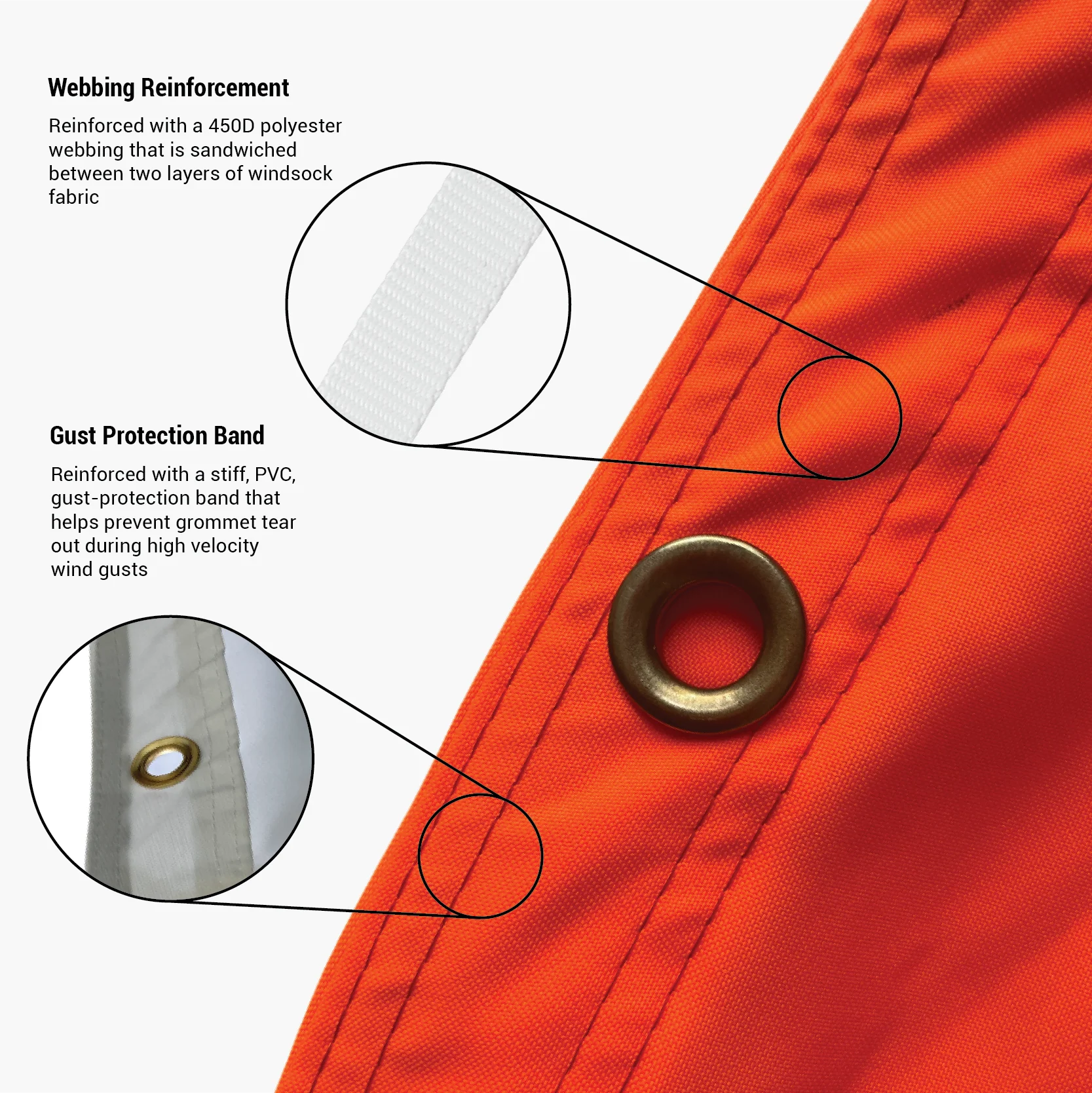 Orange Airport Windsock - Heavy Duty- FAA Compliant 1