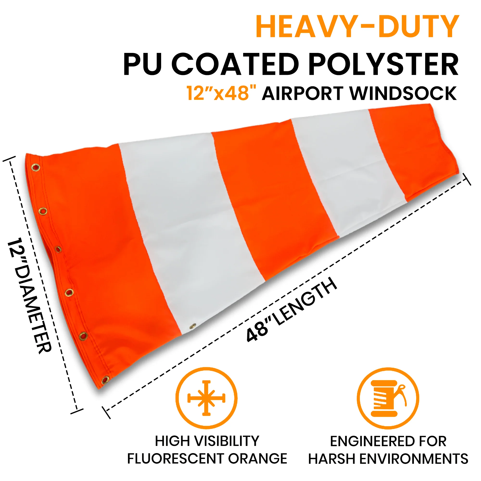Airport Windsock- Heavy-Duty - FAA Compliant 4